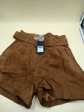 short femme kookai marron taille 36 100% cuir chevre