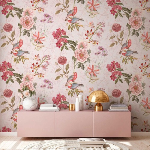 Papier peint floral avec motif - papier,