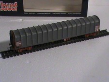 wagon plat baché HO JOUEF 658800/GD BACHE A BOGIES/ SNCB/ O CCASION