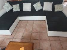 canapé panoramique tissu noir