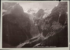 Suisse, Heil, la montagne et les 3 sources (Drei Quellen). Vintage silver print.