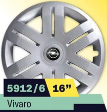 LOT DE 4 ENJOLIVEURS 16'' POUR OPEL VIVARO / MOVANO 5912/6