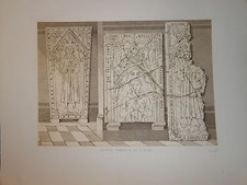 Gravure 19°  Moyen age Pierre