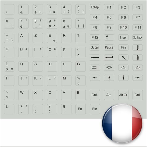 Keyb sticker français gris - sticker,