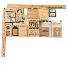 Wood Mounted Rubber Stamp Lot