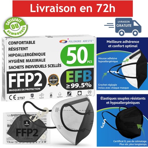 Masques ffp2 noirs polonord - 50,