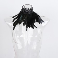 Cape gothique en plumes artificielles pour spectacle, bal, mascarade, fête