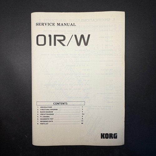 Vintage korg 01r service - korg, 01r/w