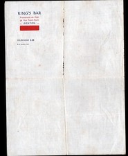 MENTON (06) BISTRO "KING'S BAR" Lettre vers 1930