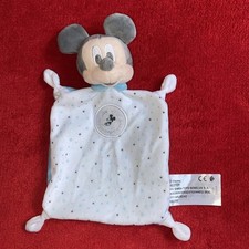 ?? Doudou Plat Mickey Bleu Blanc Étoiles Or DISNEY BABY ETAT NEUF