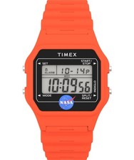 Montre Homme TIMEX NASA Artemis TW2Y13300 Silicone Orange Chrono Alarm