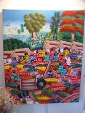 peinture haitienne "Le marché
