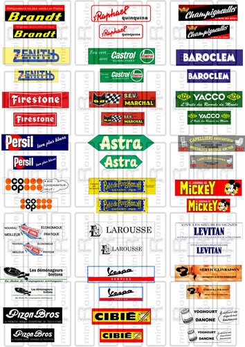 Lot 120 publicités - lot, 1960/1980
