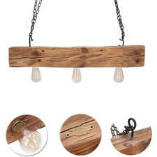 Vintage Design Lampe Suspension 80-120 CM Poutres en Bois Luminaire E27