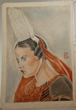 CPA GEO FOURRIER VISAGES BRETONS gwennola de penmarc'h pays bigouden