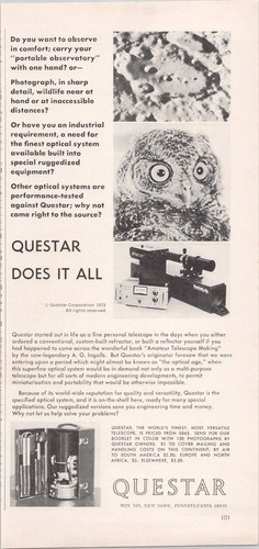 Questar 1973 vintage print - vintage, ad