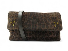 SAC A MAIN JEROME DREYFUSS CHARLY S CUIR SUEDE LEOPARD BANDOULIERE HAND BAG 580€