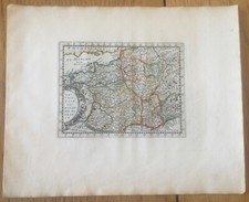 RARE CARTE "DESCRIPTION DU ROYAUME DE FRANCE" ATLAS BRIET COULEURS BE 1653