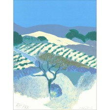 MÜHL Roger - Lithographie originale "Provence : Les mamelons d'alentour étaient 