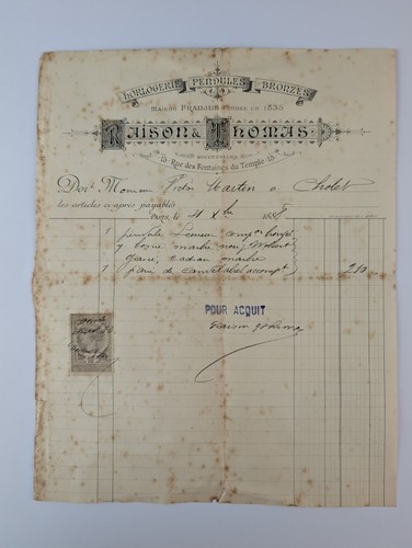 Facture ancienne 1888 - ancienne,,