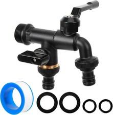 Robinet de jardin en laiton 3/4, double robinet, adaptateur de tuyau robuste, ba