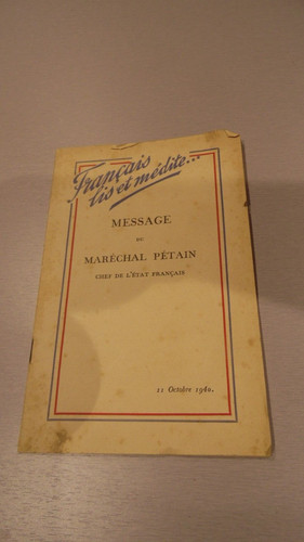 Message maréchal petain - du,