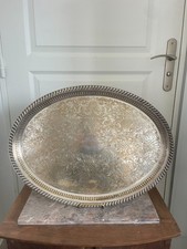 Ancien Plateau Métal Argenté
