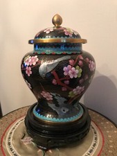 CLOISONNE POTICHE POT COUVERT