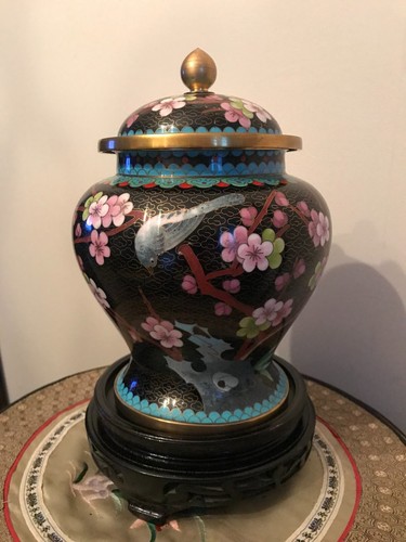 Cloisonne potiche pot - cloisonne, couvert