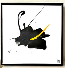 "Phalaenopsis- L'Orchidee noire" + Acrylique sur Toile signée BUTEL