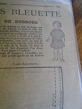  PATRON ORIGINAL POUPEE " BLEUETTE " FOND DE ROBE DE LA ROBE RUSSE NOVEMBRE 1916