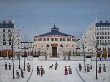 Gabriel Donnet - " Paris, le Cirque d'Hiver " Tableau naïf original .