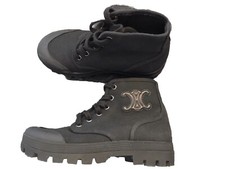 Tres Belle Et Authentique Bottillon Toile Noir Celine 35=36 Jamais Porté 