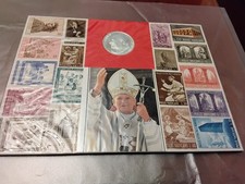 souvenir du vatican medaille jean paul 2 et timbres