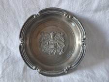 Ancien Cendrier Publicité Cognac Marque Bisquit Vide-Poche Métal Argenté Ø 9 cm