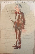 Déguisements de théâtre vintage design gouache/peinture au crayon professeur ...