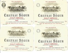 4 étiquettes Chateau Ségur