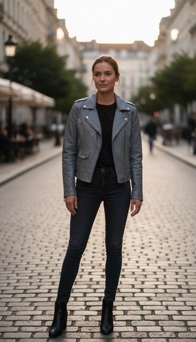 Perfecto maje taille - gris, en