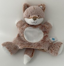 ?PARFAITE ÉTAT Doudou Plat Renard MARIONNETTE TEX BABY Blanc Marron Roux