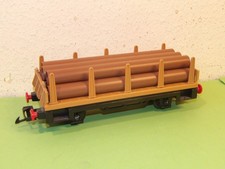 Playmobil 4105 train car avec 7 tubes marron intacts (1)