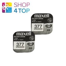 2 Piles Maxell 377 376 SR626SW Argent 1.55V Pile De Montre Exp 2028 NEUF
