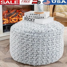 Unstuffed Round Pouf Ottoman