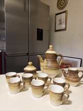 beau service à café en grès