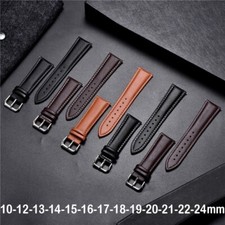 Bracelet de Montre Cuir Noir Marron 10-12-13-14-15-16-17-18-19-20-21-22-24 MM