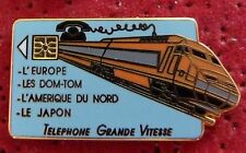 RARE PIN'S TRANSPORT TGV ORANGE TRAIN SNCF TELEPHONE ZAMAC BALLARD FOND DORE 