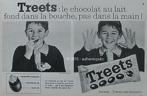 Publicite treets chocolat - chocolat, au