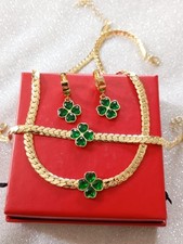 Gold Steel Necklace Bracelet Earrings Style Escada Nina Ricci Monet Grossé Etc