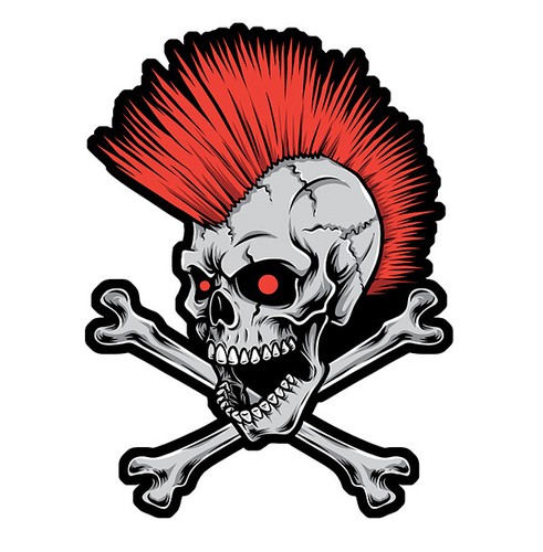 Tete mort punk biker - punk,