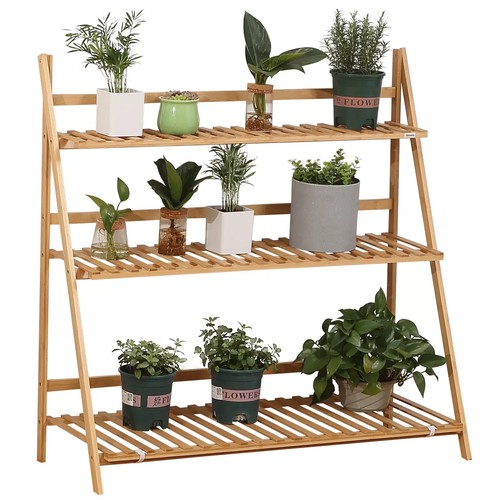 étagère pliable bambou à - en,