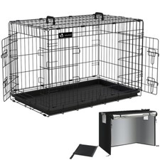VOUNOT Cage pour chien pliable avec 2 portes verrouillable 92x58x64cm